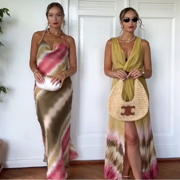 Zara tie dye cut out midi dress NWT - Picture 3 of 13